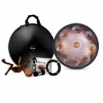 هنگدرام استیل Harmony مدل Larak Basic با 9 نت و گام D KURD / Re Minor به همراه هاردکیس، پایه و هدیه‌های روی ساز